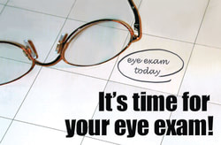 It's time for your eye exam card, direct mail marketing, Raphel Marketing